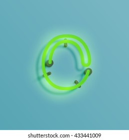 Realistic neon character typeset, vector