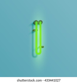 Realistic neon character typeset, vector
