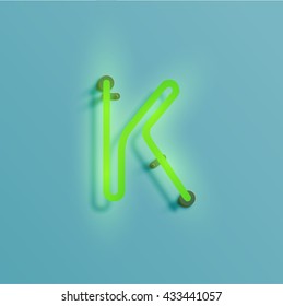 Realistic neon character typeset, vector