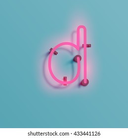 Realistic neon character typeset, vector