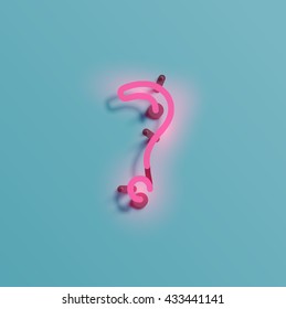 Realistic neon character typeset, vector