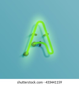 Realistic neon character typeset, vector
