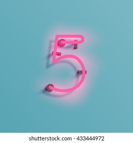 Realistic neon character typeset, vector