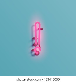 Realistic neon character typeset, vector