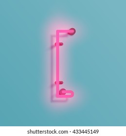 Realistic neon character typeset, vector