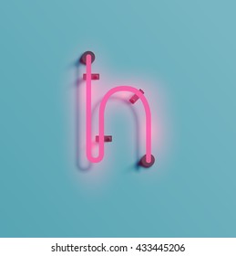 Realistic neon character typeset, vector