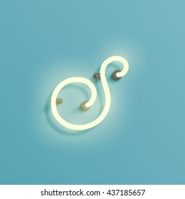 Realistic neon character typeset, vector

