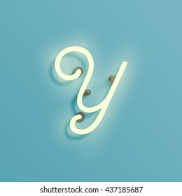 Realistic neon character typeset, vector

