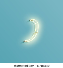 Realistic neon character typeset, vector

