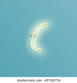 Realistic neon character typeset, vector

