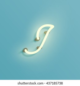 Realistic neon character typeset, vector

