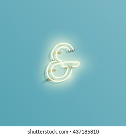 Realistic neon character typeset, vector

