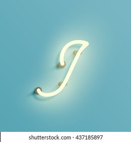 Realistic neon character typeset, vector

