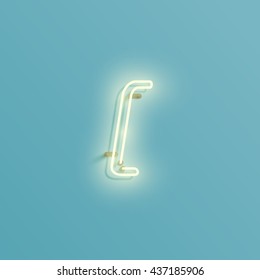 Realistic neon character typeset, vector

