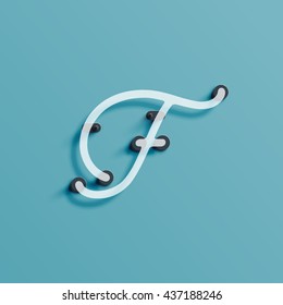 Realistic neon character from a typeset, vector
