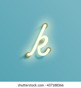 Realistic neon character from a typeset, vector
