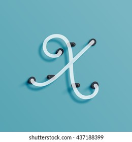 Realistic neon character from a typeset, vector