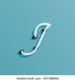 Realistic neon character from a typeset, vector