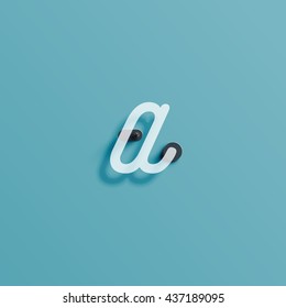 Realistic neon character from a typeset, vector