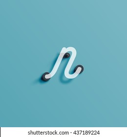 Realistic neon character from a typeset, vector