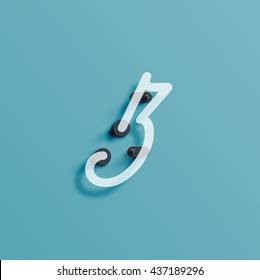 Realistic neon character from a typeset, vector