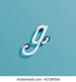 Realistic neon character from a typeset, vector