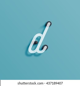 Realistic neon character from a typeset, vector