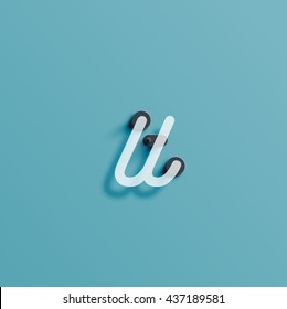 Realistic neon character from a typeset, vector