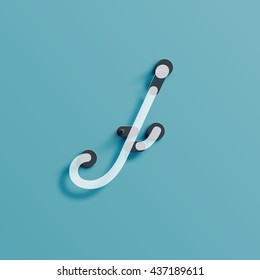 Realistic neon character from a typeset, vector