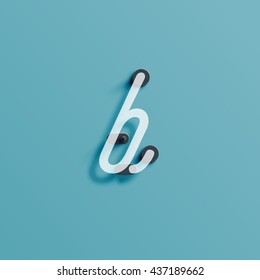 Realistic neon character from a typeset, vector