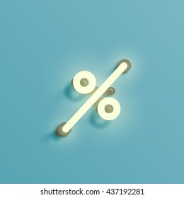 Realistic neon character from a typeset, vector
