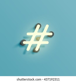 Realistic neon character from a typeset, vector