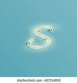 Realistic neon character from a typeset, vector 