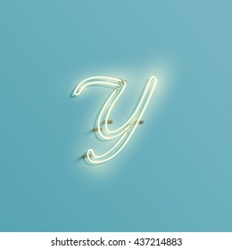 Realistic neon character from a typeset, vector 