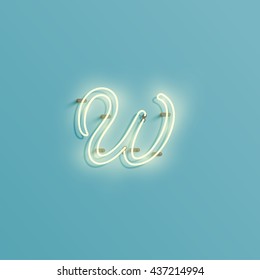 Realistic neon character from a typeset, vector 