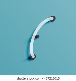 Realistic neon character from a typeset, vector 