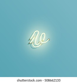 Realistic neon character typeset, vector