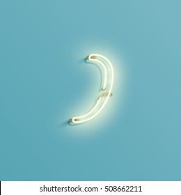 Realistic neon character typeset, vector