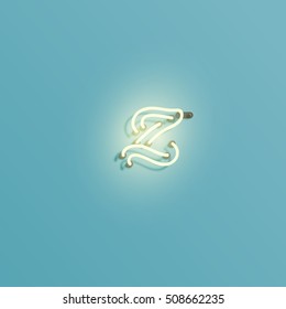 Realistic neon character typeset, vector
