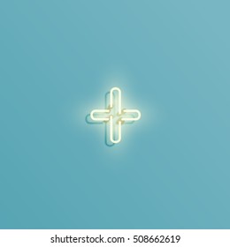 Realistic neon character typeset, vector