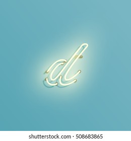 Realistic neon character typeset, vector