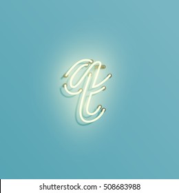 Realistic neon character typeset, vector