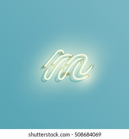 Realistic neon character typeset, vector