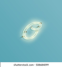 Realistic neon character typeset, vector