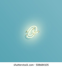 Realistic neon character typeset, vector