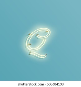 Realistic neon character typeset, vector