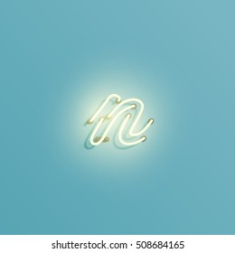 Realistic neon character typeset, vector