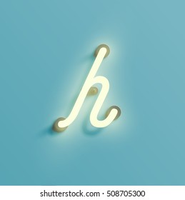 Realistic neon character typeset, vector