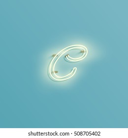 Realistic neon character typeset, vector