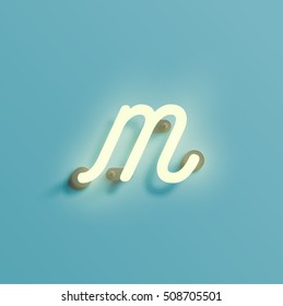 Realistic neon character typeset, vector